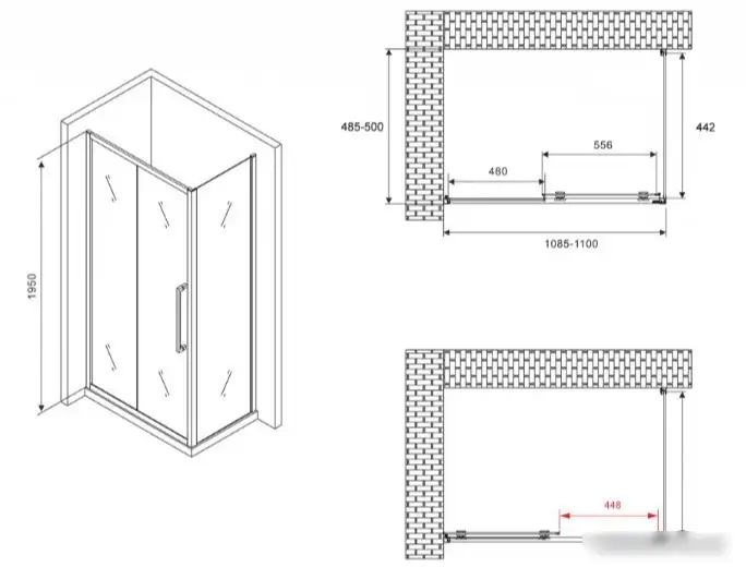Душевой уголок Abber Schwarzer Diamant AG30110BH-S50B - фото товара