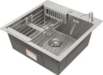 Кухонная мойка ARFEKA AF 550*505, коландер, дозатор Satin Nano - изображение в каталоге