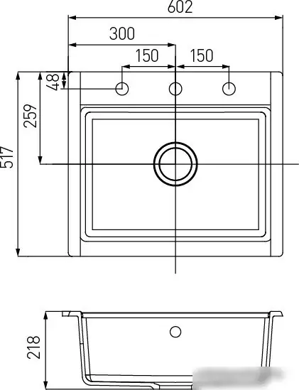 Кухонная мойка Акватон Делия 60 (графит) - фото товара