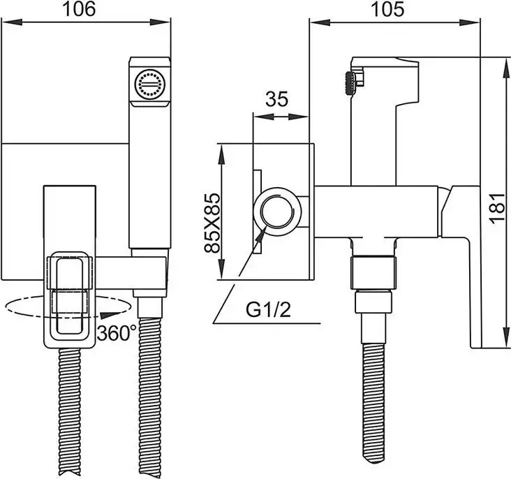 Гигиенический душ Gappo G7217-1 - фото товара