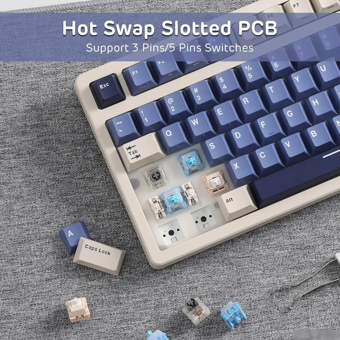 Клавиатура Royal Kludge S85 Horizon Blue (RK Beige) – фото товара