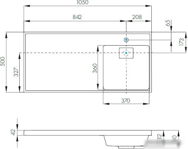 Умывальник Акватон Лондри 105 1A72223KLH010 - фото товара
