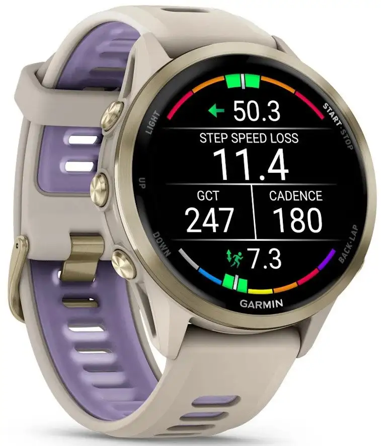 Умные часы Garmin Forerunner 970 47 мм (бежевый/фиолетовый) – фото товара