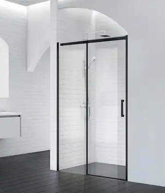 Душевая дверь BelBagno ACQUA-BF-1-140-C-NERO (прозрачное стекло)