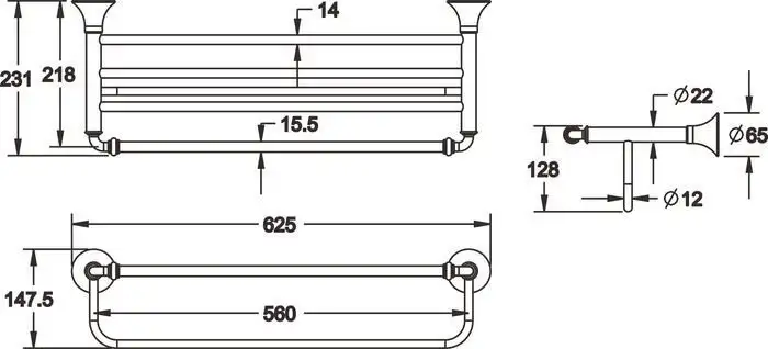 Полка для полотенца Rose RG1208 – фото товара