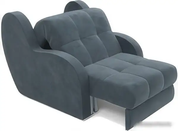 Кресло-кровать Мебель-АРС Аккордеон Барон (велюр, серо-синий HB-178 26)