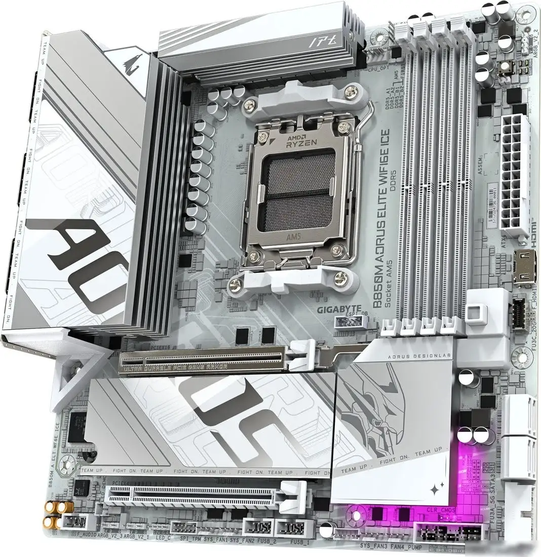 Материнская плата Gigabyte B850M Aorus Elite WiFi6E Ice (rev. 1.1) – фото товара
