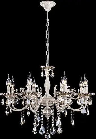 Подвесная люстра Евросвет 3281/8 белый с золотом/тонированный хрусталь – изображение в каталоге