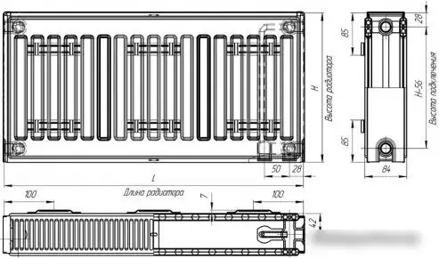 Стальной панельный радиатор Лидея ЛК 20-505 500x500 - фото товара