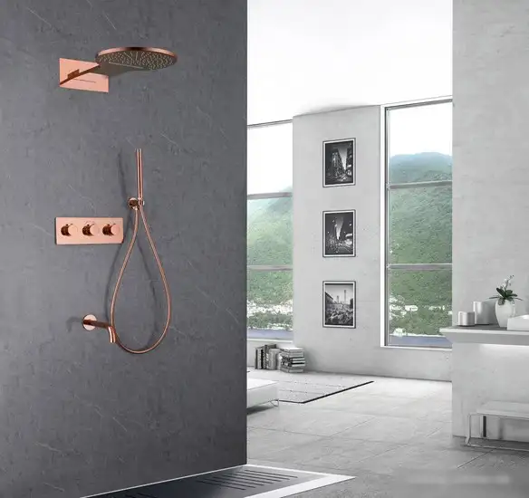 Душевая система Abber Wasser Kreis AF8150RG (розовое золото) - фото товара