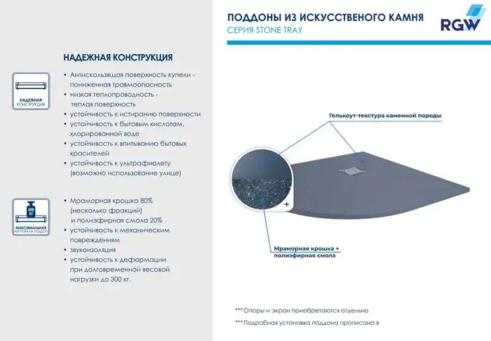 Душевой поддон RGW ST/R-G 90x90 - фото товара