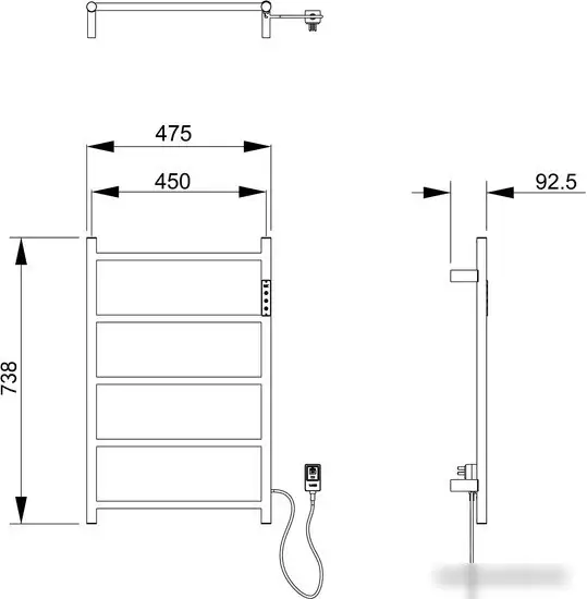 Полотенцесушитель Wonzon&Woghand WW-AL405-GM - фото товара