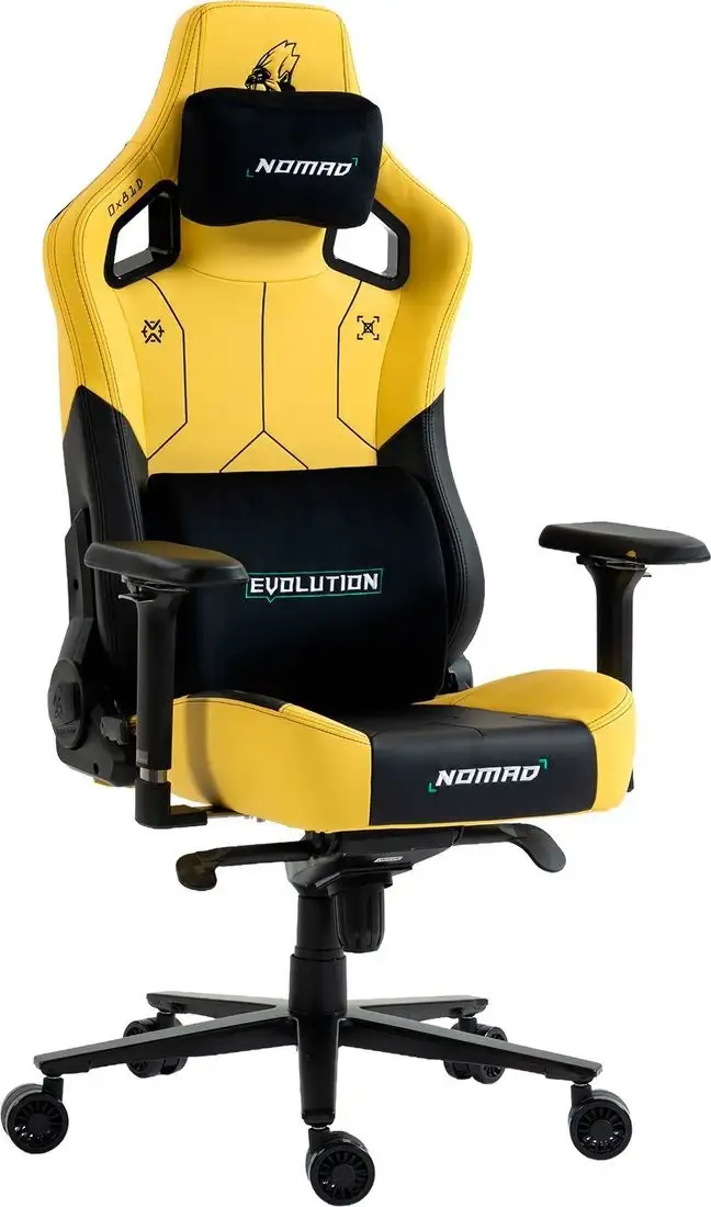 Игровое (геймерское) кресло Evolution Nomad PRO Cyberpunk Bloodhound (черный/желтый) – фото товара