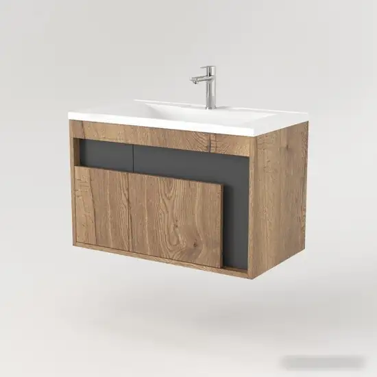 Дабер Тумба под умывальник 016 Andrea Elen 80 Т16.8А.0.22 (дуб галифакс/серый) – фото товара