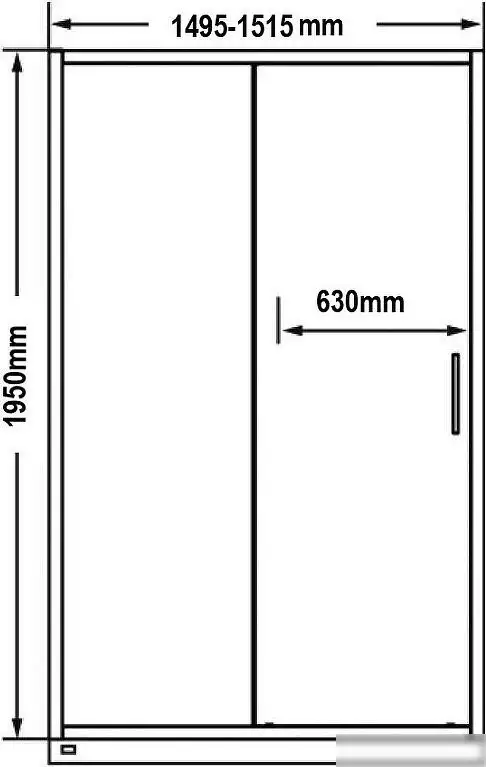Душевая дверь MaybahGlass 195x150 MGD-1281-5 (сатин стекло/хром матовый) - фото товара