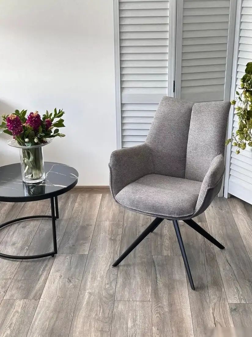 Стул с подлокотниками M-City Pontus 626M05484 (KN01-03 серыйBZ1046-02 темно-серыйчерный)