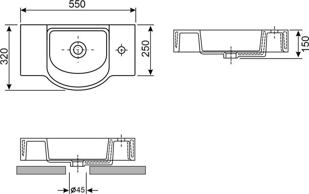 Умывальник Wellsee WC Area 151809000 - фото товара