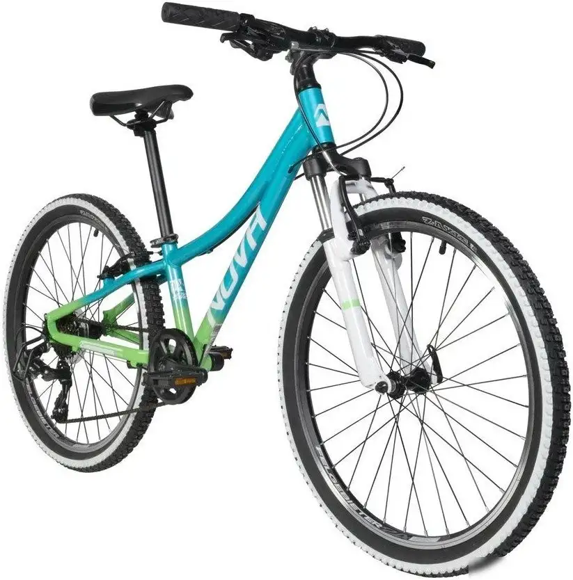 Велосипед Novatrack Katrina 7.V 24 р.10 2025 24AHV.KATRINA.10GBL5 (салатовый/голубой) – фото товара
