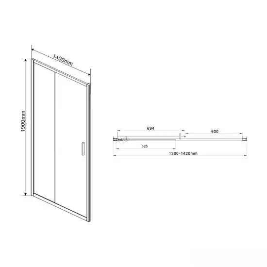 Душевая дверь Vincea Garda VDS-1G140CLB (черный/прозрачное) - фото товара