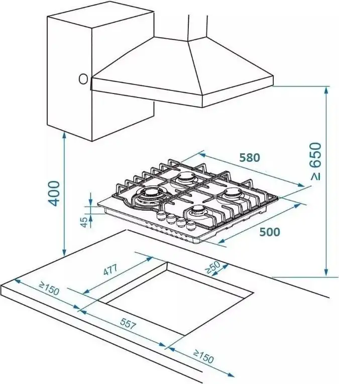 Варочная панель ZorG HAG63 FDW gray - фото товара