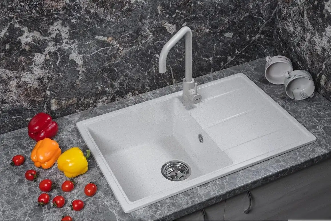 Кухонная мойка Marblan Magnum L (бежевый, с сифоном) - фото товара