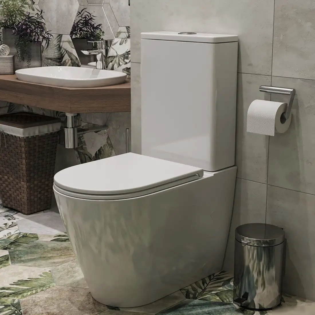 Унитаз напольный Roxen Wailet Rimless Soft Close 600185-01 - фото товара