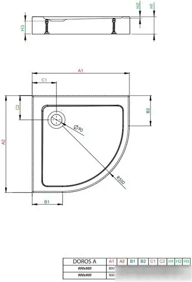 Душевой поддон Radaway Doros A Compact 90х90 - фото товара