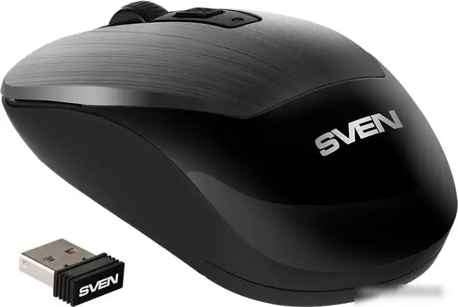 Мышь SVEN RX-380W (серый металлик) – фото товара