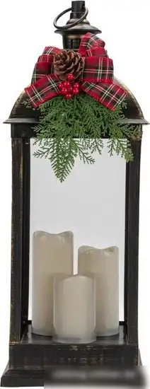 Новогодняя гирлянда Neon-Night Декоративный фонарь бронзовый 24х24х65 см 513-049 (теплый белый)