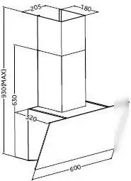 Кухонная вытяжка ZorG Air 1060 60 S (черный) - фото товара