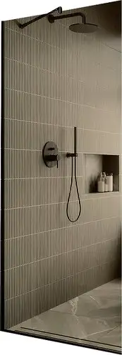 Душевая стенка MaybahGlass 119x195 MGD-684-6у (бронзовое стекло/черный) - изображение в каталоге