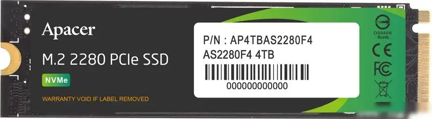 SSD Apacer AS2280F4 4TB AP4TBAS2280F4-1 – фото товара