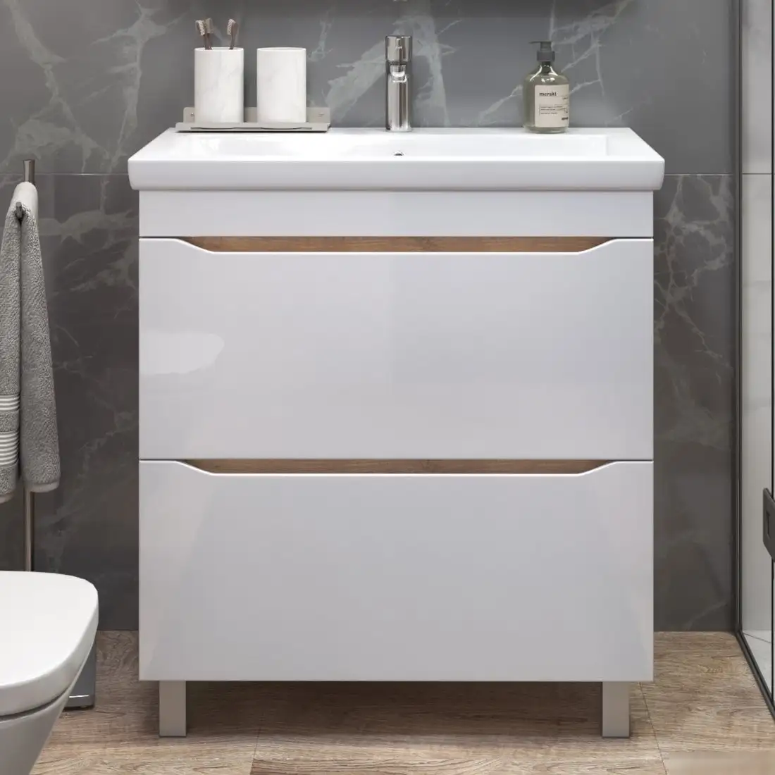 Vigo Тумба под умывальник Grani 800-0-2 Como (дуб золотой) – фото товара