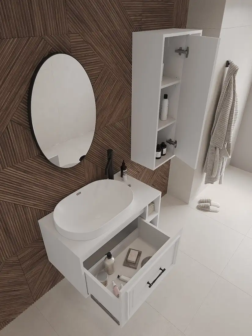 ЗОВ Тумба под умывальник Анталья 100 A100LWMW1BC (белый матовый) – фото товара