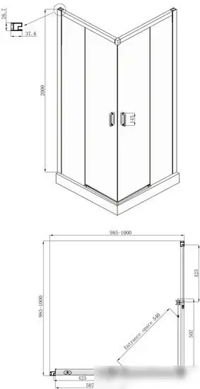 Душевой уголок Ambassador Set 11011105-ST3 - фото товара