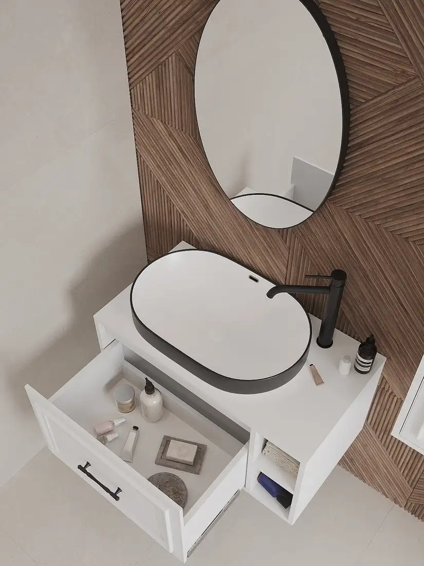 ЗОВ Тумба под умывальник Анталья 100 A100LWMW1BC (белый матовый) – фото товара