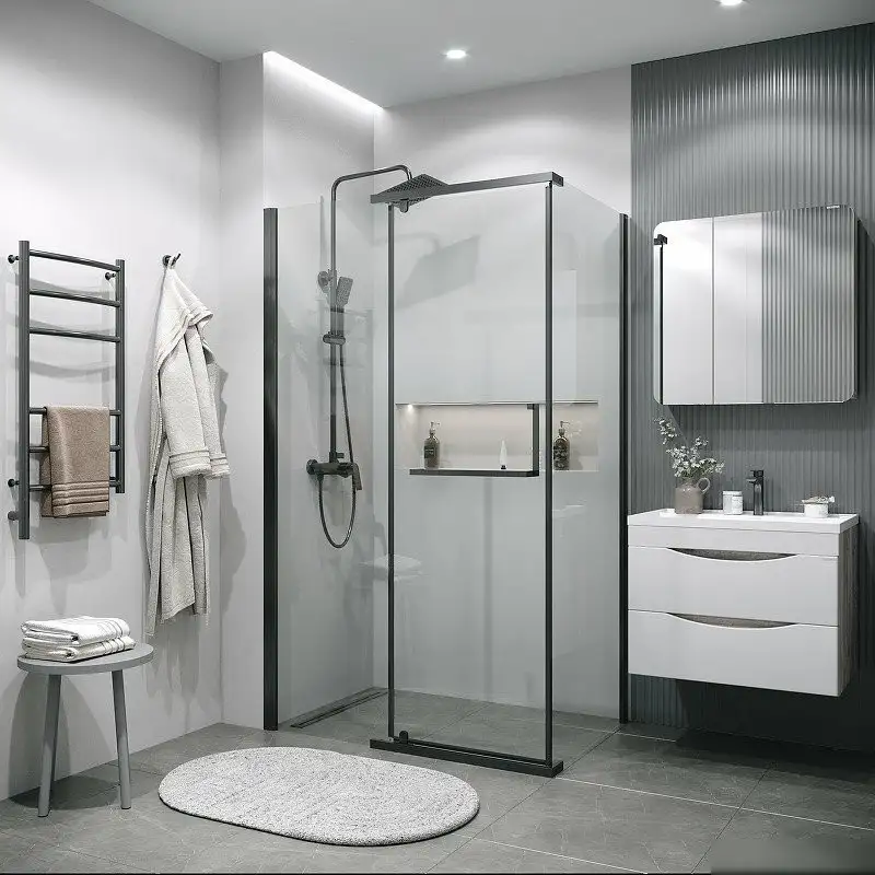 Душевая стенка Grossman Pragma 100х195 200.K33.03.100.42.00 (графит сатин/стекло прозрачное) - фото товара