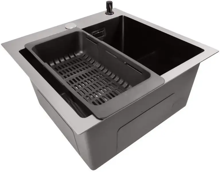 Кухонная мойка Stellar E4444NB (нано черный) - фото товара