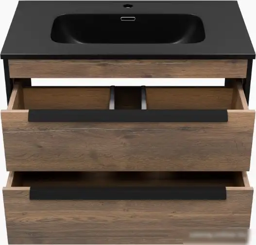 Brevita Тумба под умывальник Monsour 80 MON-09080-0102Я (черный/темное дерево) – фото товара