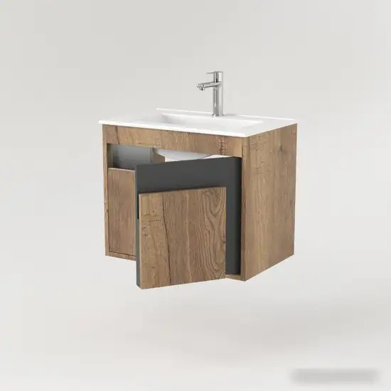 Дабер Тумба под умывальник 016 WeltWasser Deilbach 7517-60 Т16.6W.0.22_light (с подсветкой, дуб галифакс/серый) – фото товара