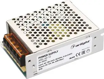 Блок питания Arlight ARS-60-12 025331 – изображение в каталоге