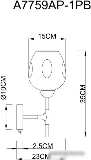 Бра Arte Lamp Yuka Smoky A7759AP-1PB – фото товара