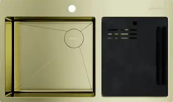 Кухонная мойка Omoikiri Akisame 86-2 Side lg (светлое золото) - изображение в каталоге