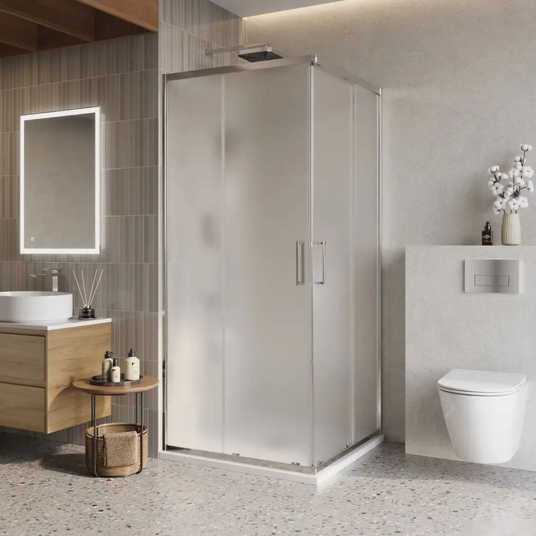 Душевой уголок BelBagno LUCE-A-2-90-P-Cr - фото товара