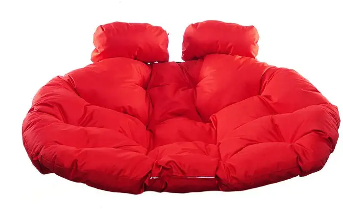 Подвесное кресло M-Group Для двоих 11450206 (коричневый ротанг/красная подушка) – фото товара