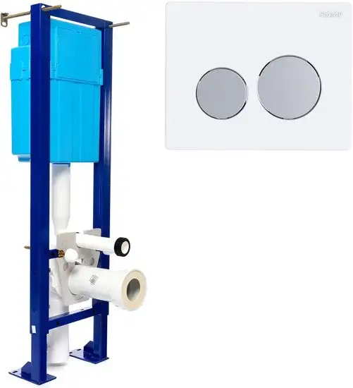 Инсталляция для унитаза SIAMP Bcu Ingenio с панелью Sphere (белый/клавиши матовый хром) - изображение в каталоге