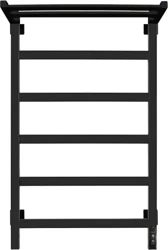 Полотенцесушитель Granula Квадро 50x80 с полкой (терморегулятор, черный матовый) - изображение в каталоге