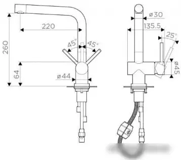 Смеситель Omoikiri Koriyama-S (стальной) - фото товара
