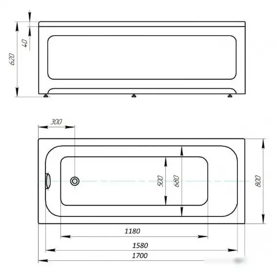 Ванна Aquatek Мия 170x80 - фото товара