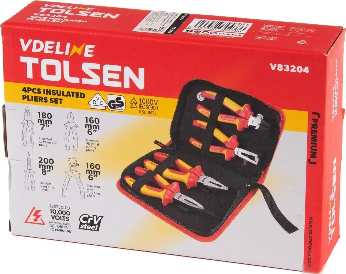 Электромонтажный набор Tolsen TTV83204 (4 предмета) – фото товара
